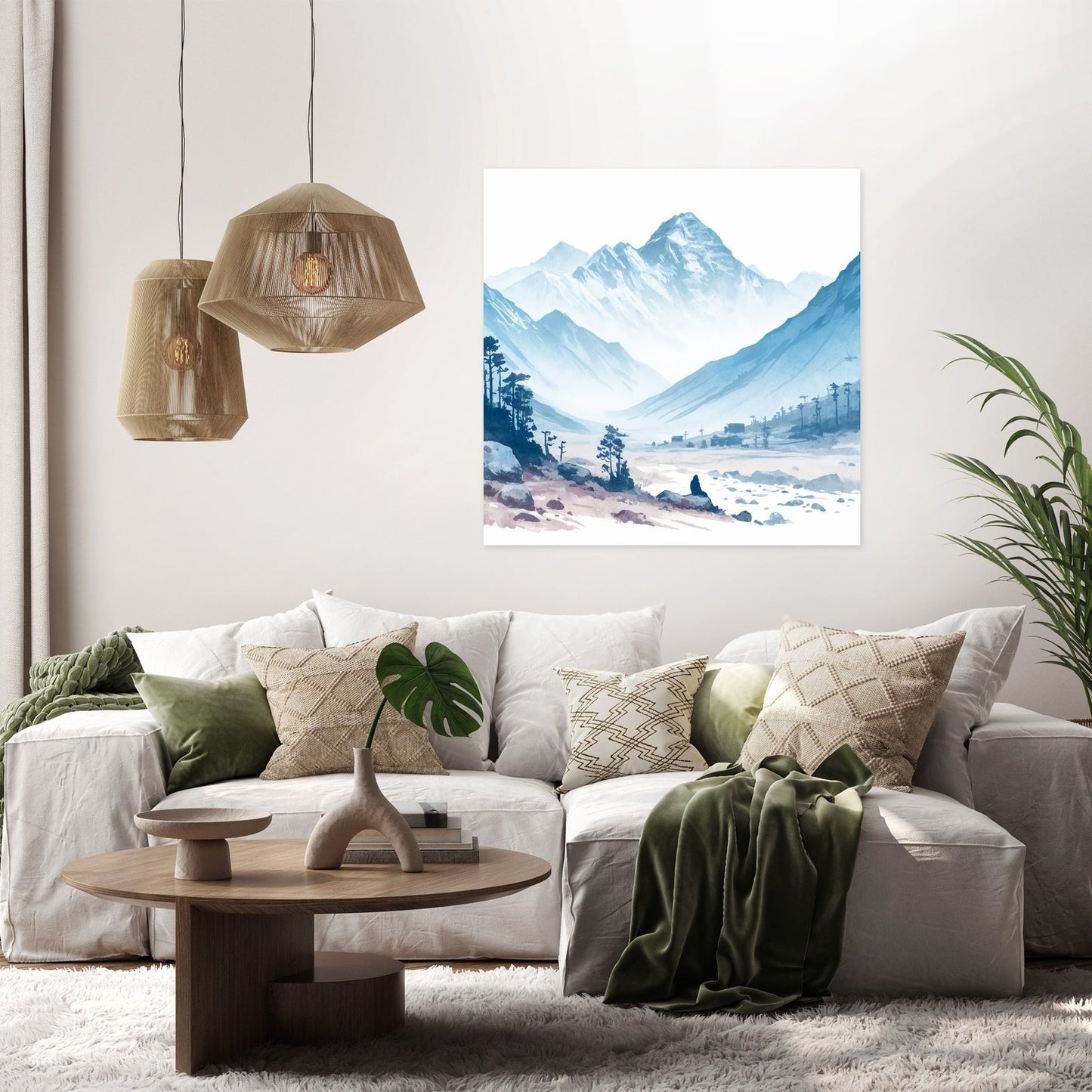 Tranquil Mountain Peaks Canvas