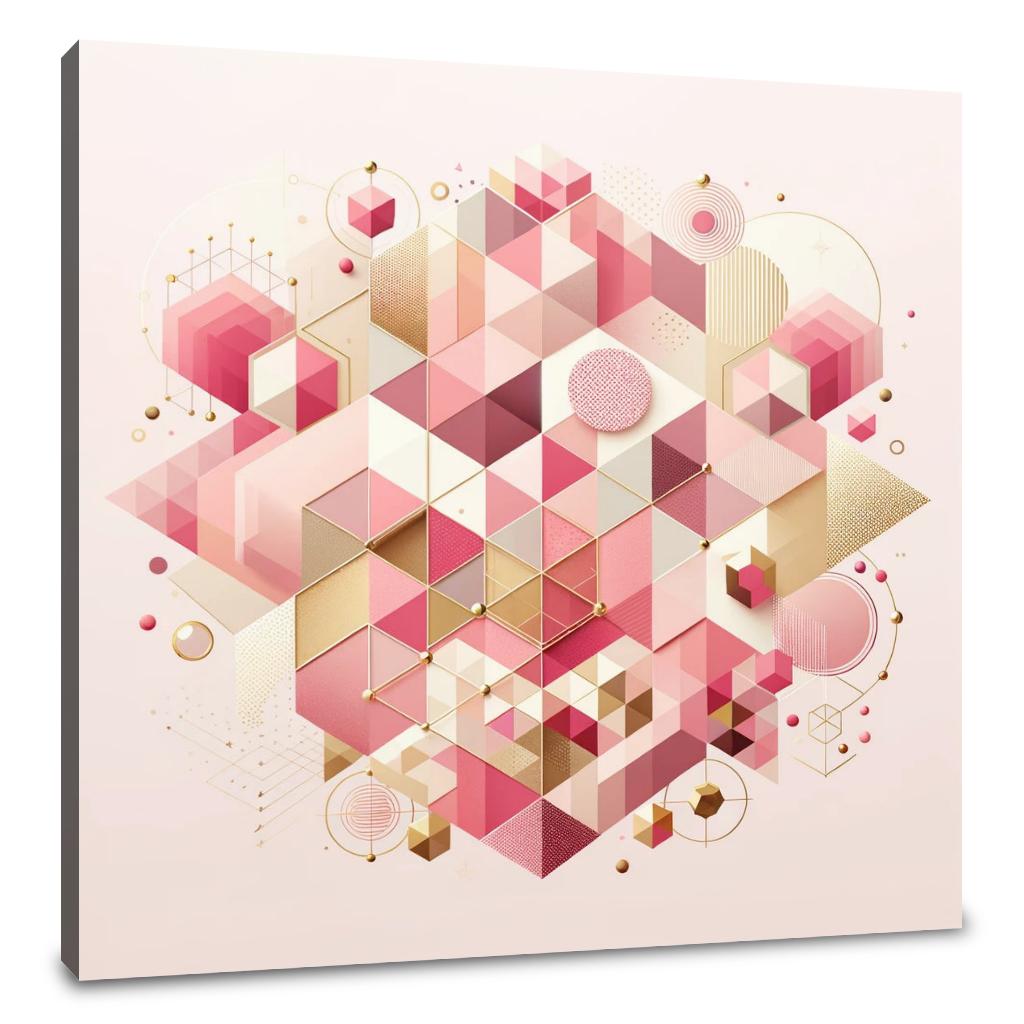 Pink Geometric Harmon Canvas
