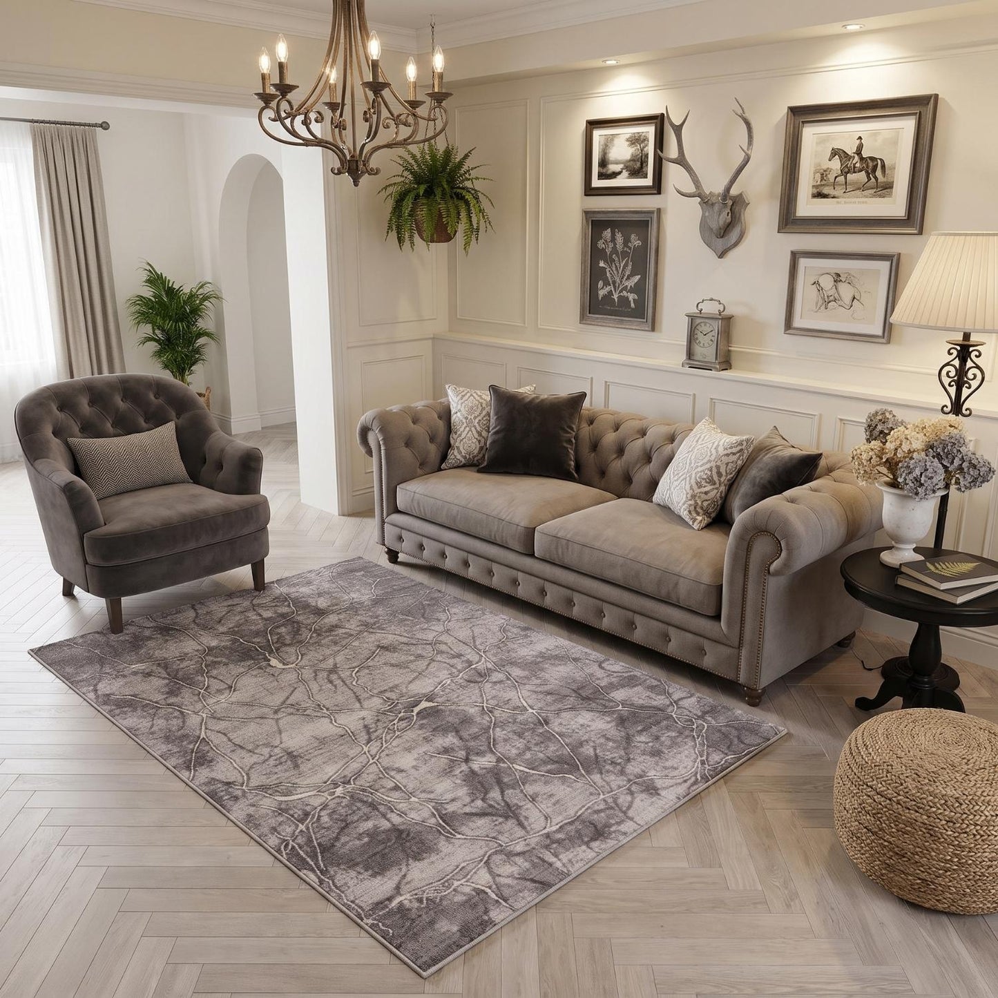 Montana Modern Dark Grey Rugs | 3740DG