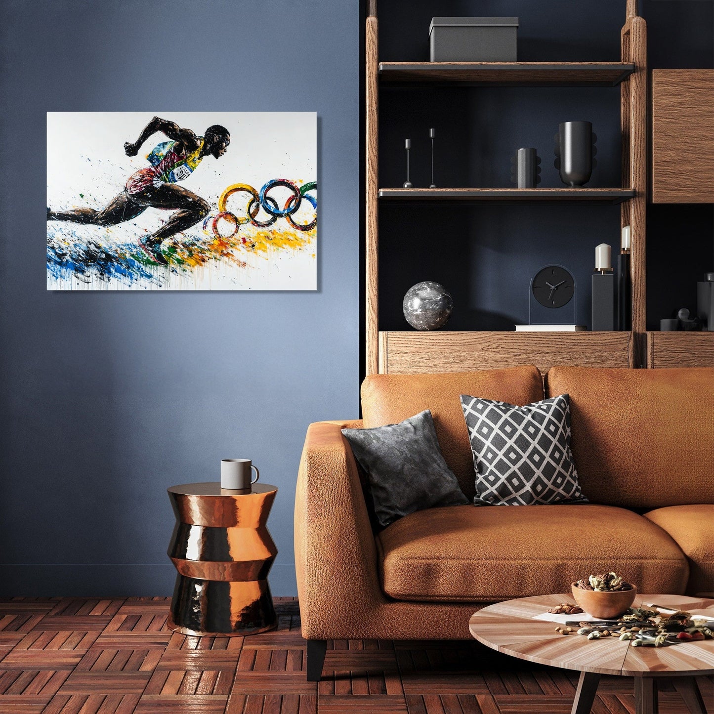 Olympic Runner Graffiti Canvas
