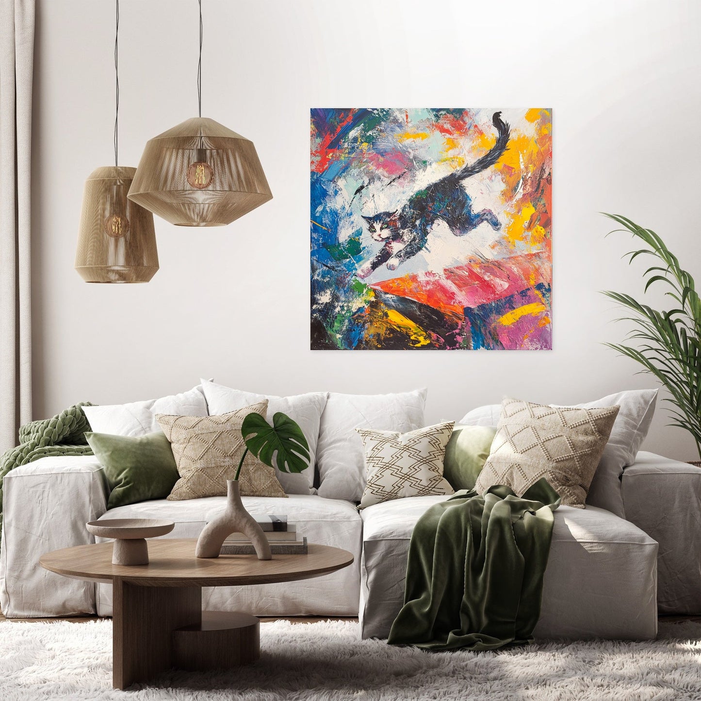 Leaping Cat Canvas