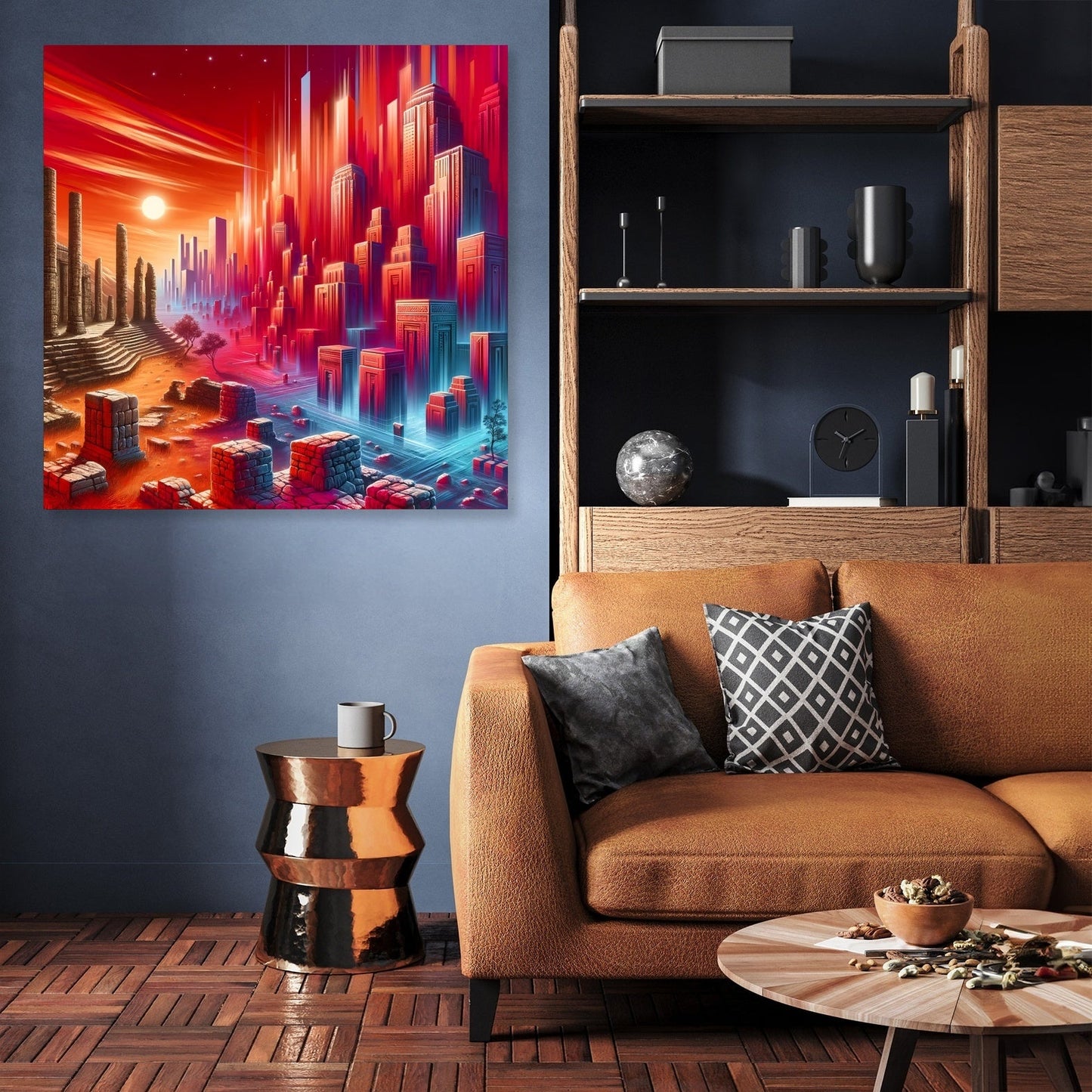 Crimson Epochs Canvas