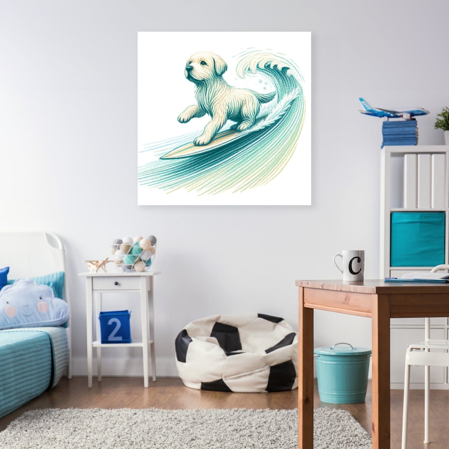 Labrador Surfing Fun Canvas
