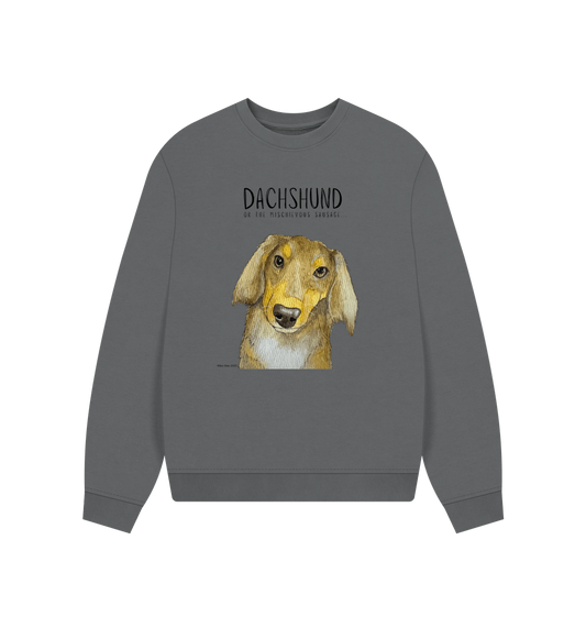 Comfy, Cozy, & Cute: The Long Haired Dachshund Oversized Sweatshirt"