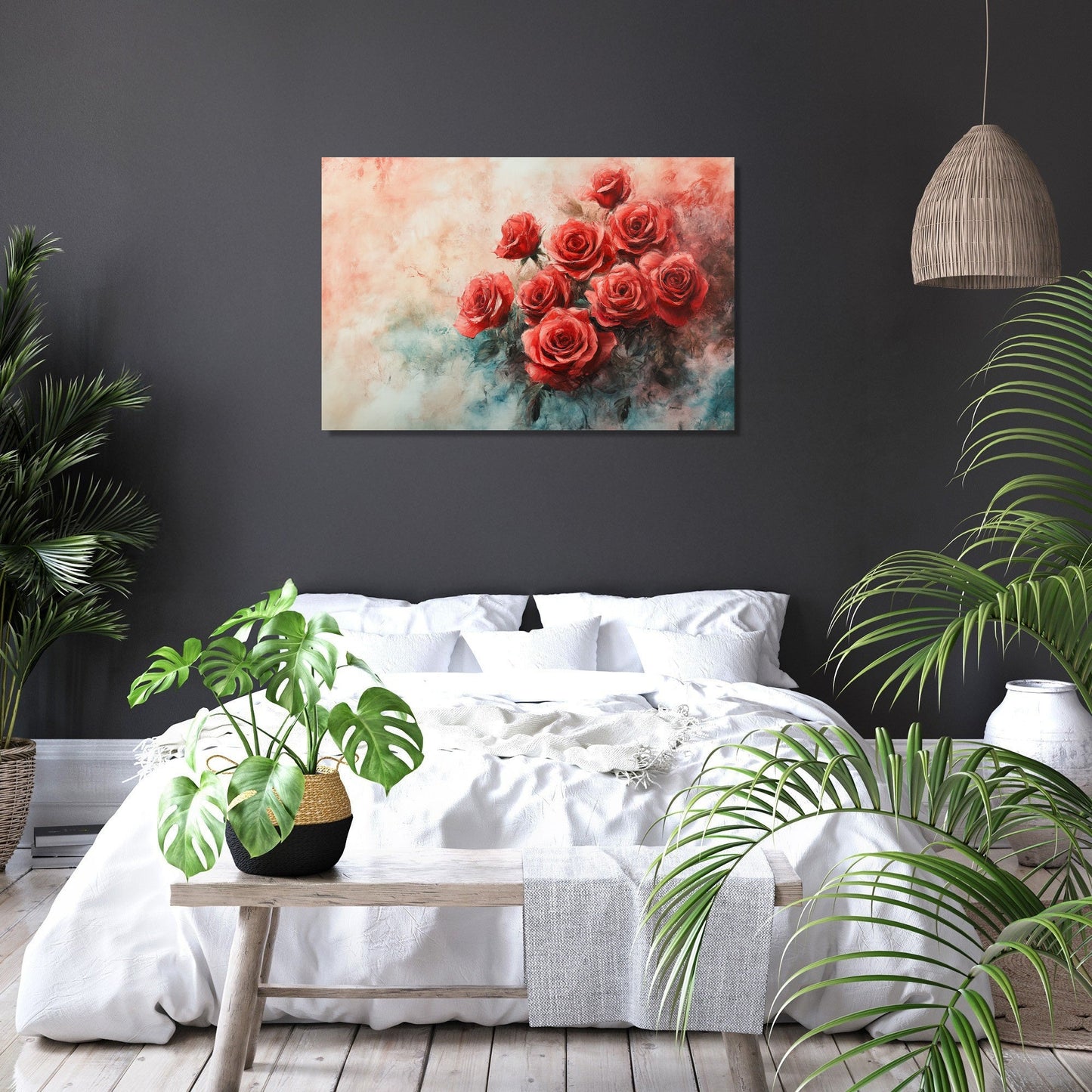 Crimson Rose Reverie Canvas