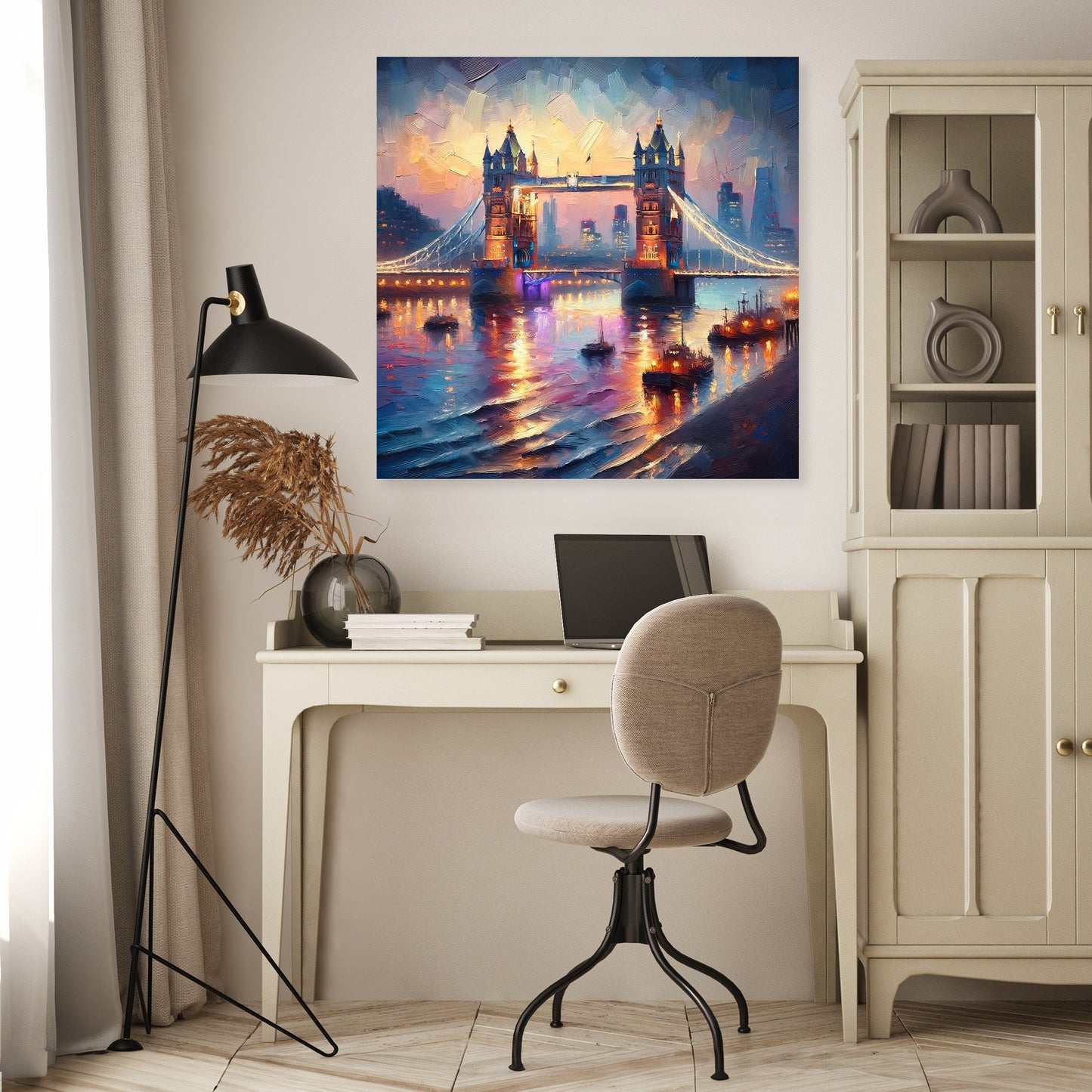London Tower Bridge Twilight Impression Canvas