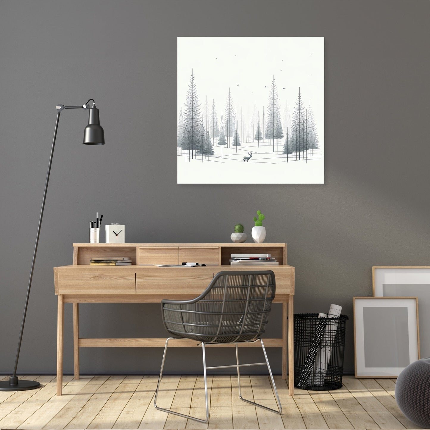 Winter Solitude in Monochromatic Canvas