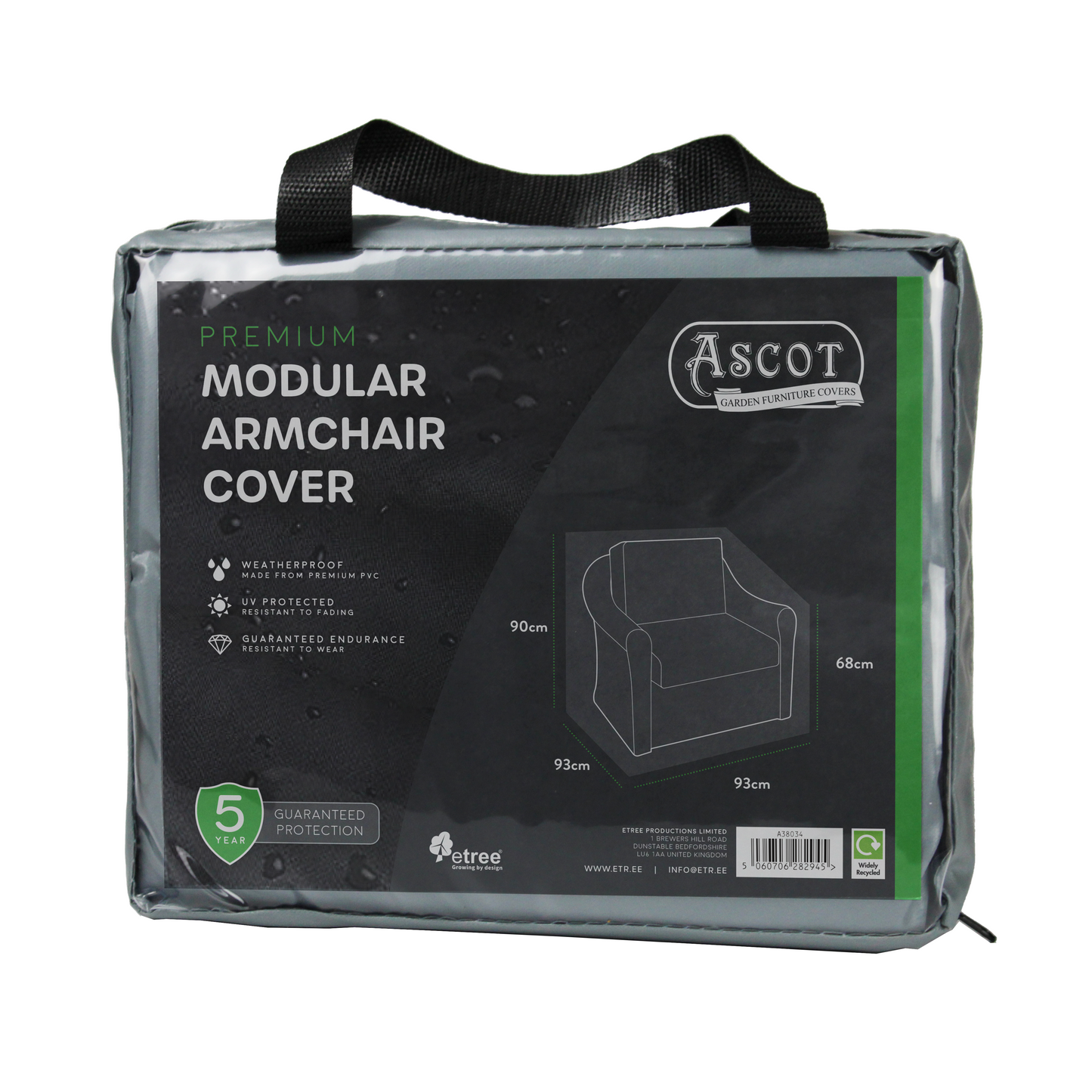 Premium Modular Armchair Cover - 93 X 93 X 68/90 H