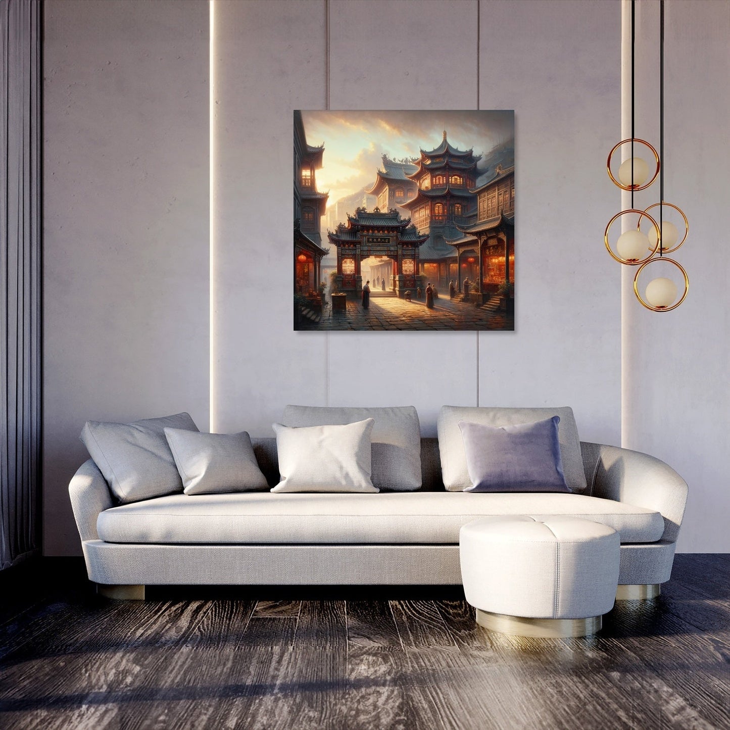 Dawn at Man Mo Temple Canvas