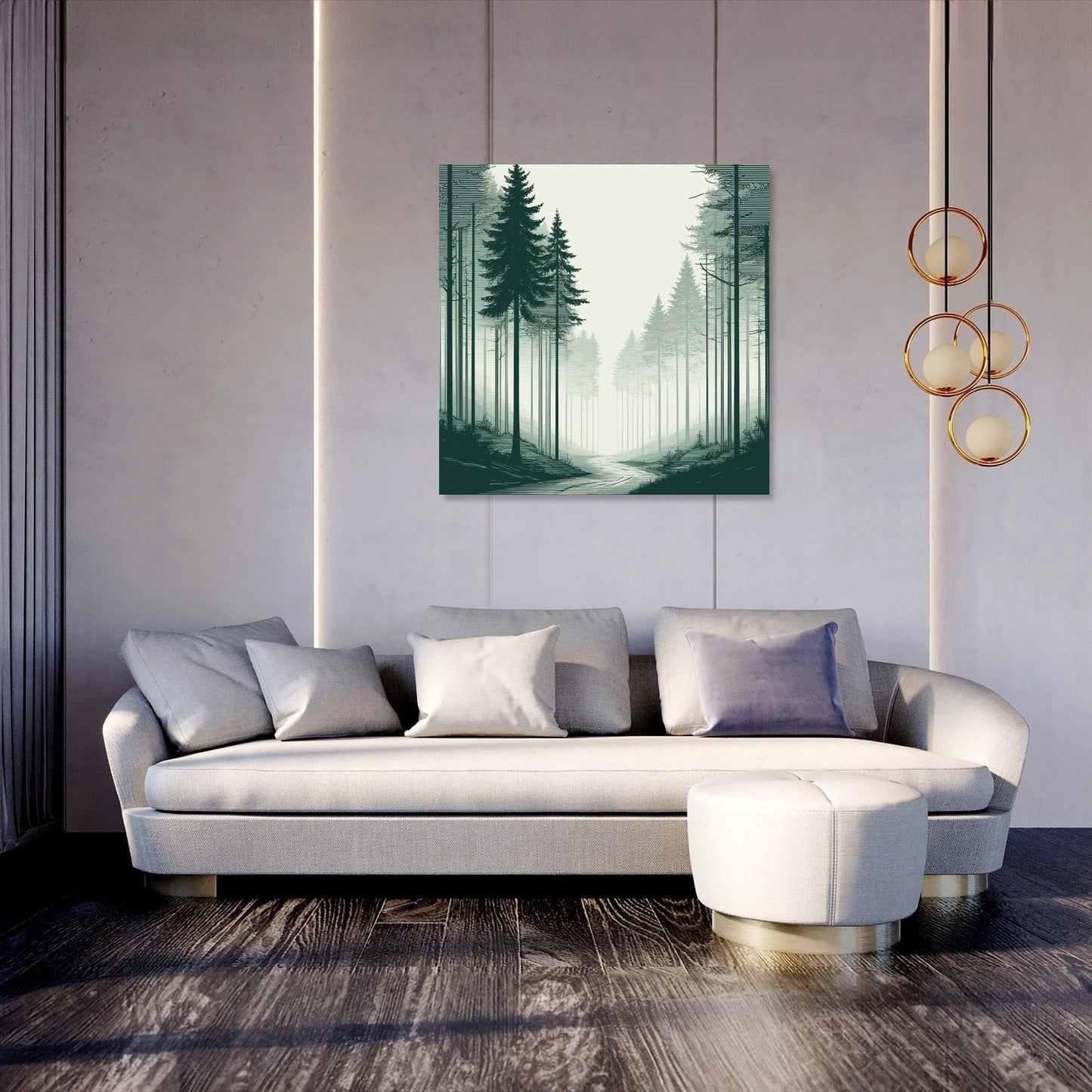 Mystical Forest in Muted Shades Canvas
