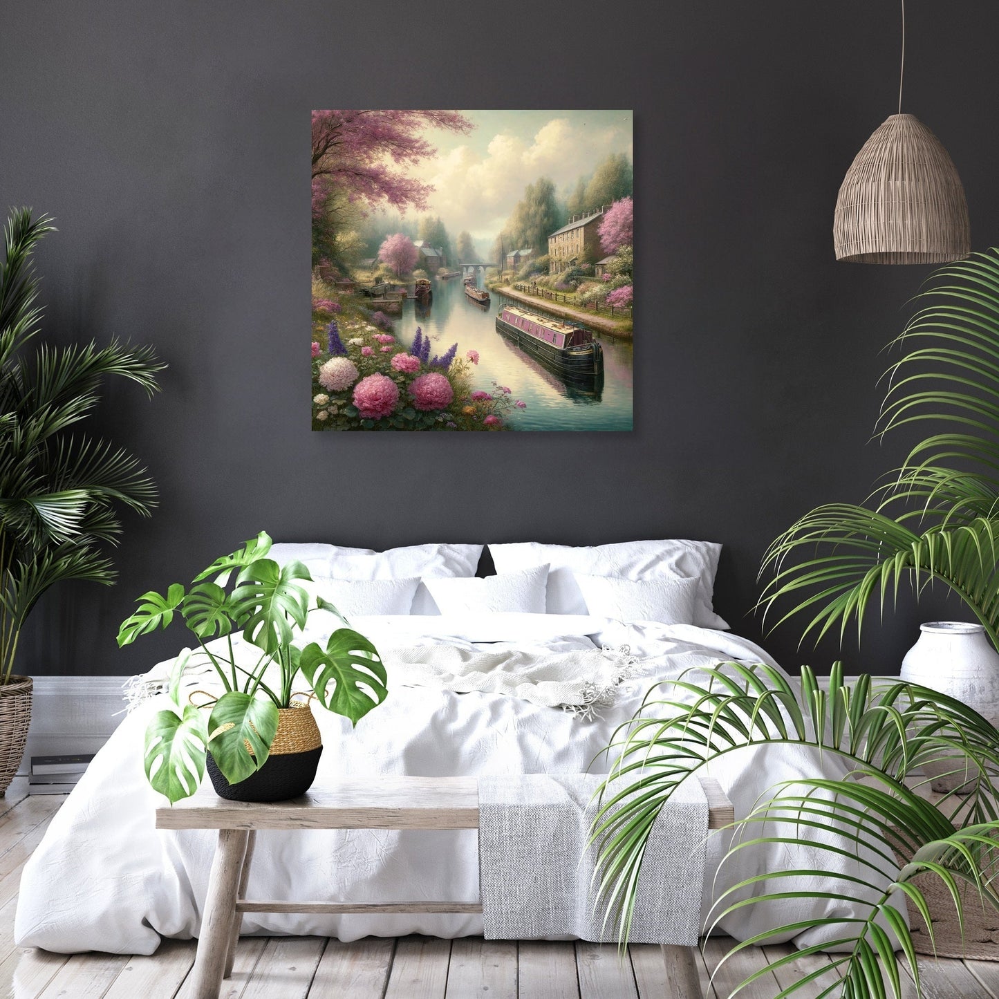 Springtime Canal Charm Canvas