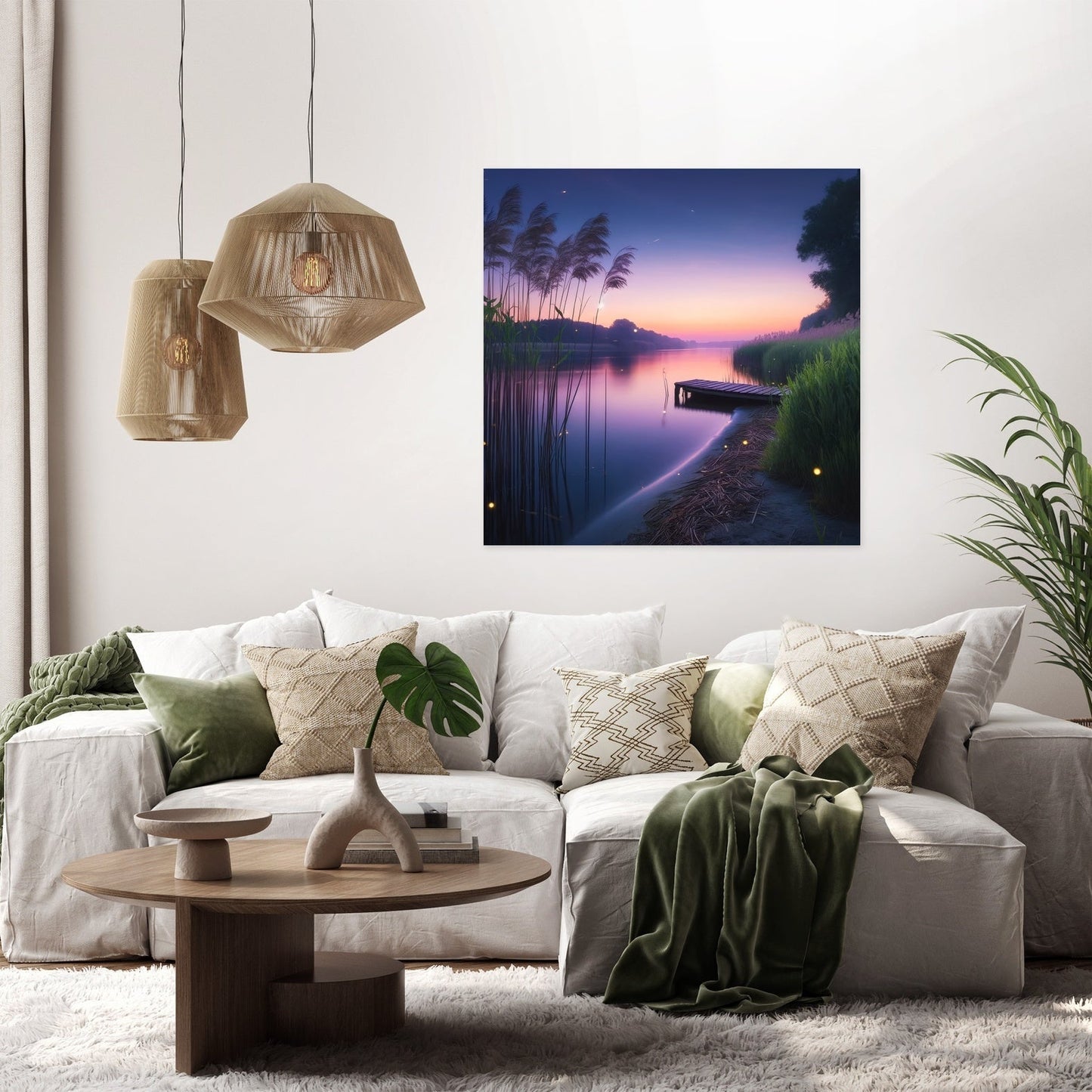 Twilight Riverbank Canvas