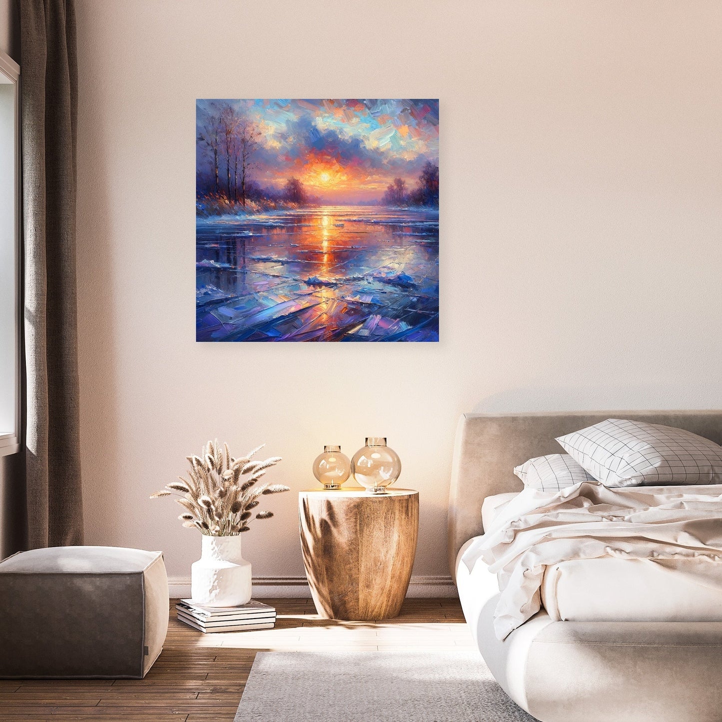 Sunset Serenity on Ice Canvas