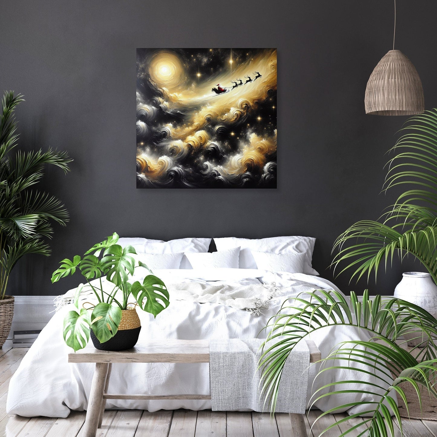 Santa's Enigmatic Night Flight Canvas