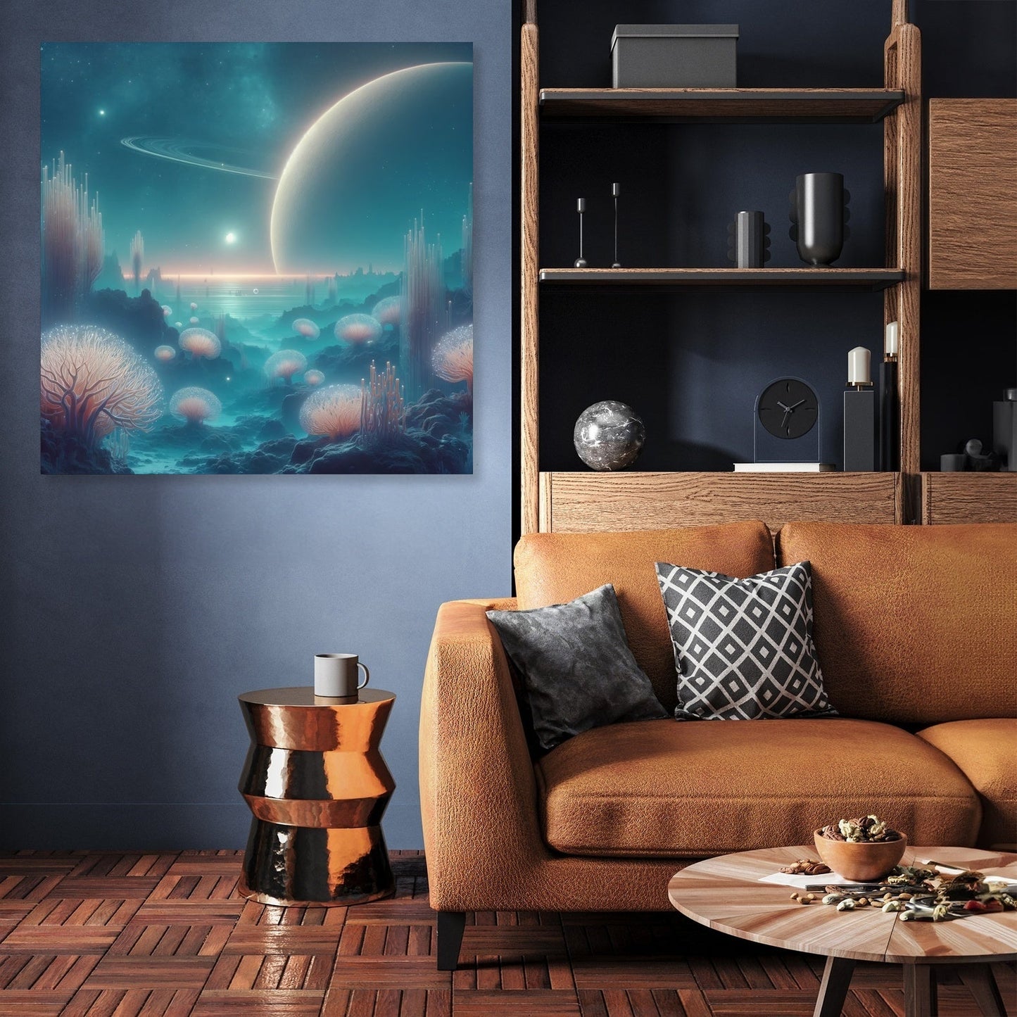 Moonlit Coral Canvas