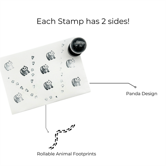Double Sided Self Inking Panda Stamper with Roller (single)