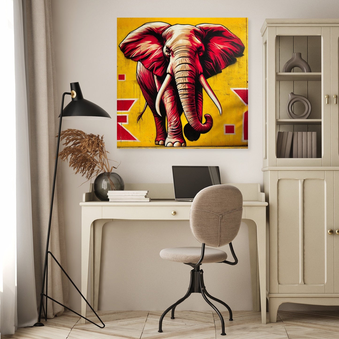 Fierce Graffiti Elephant Canvas