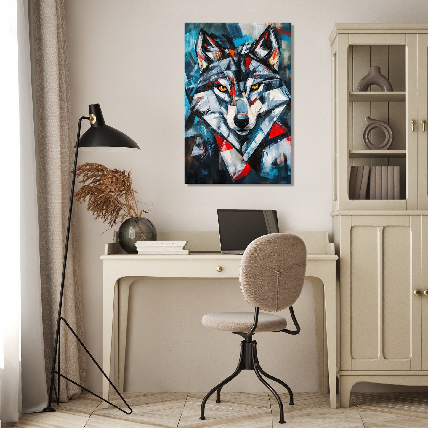 Geometric Wolf Canvas