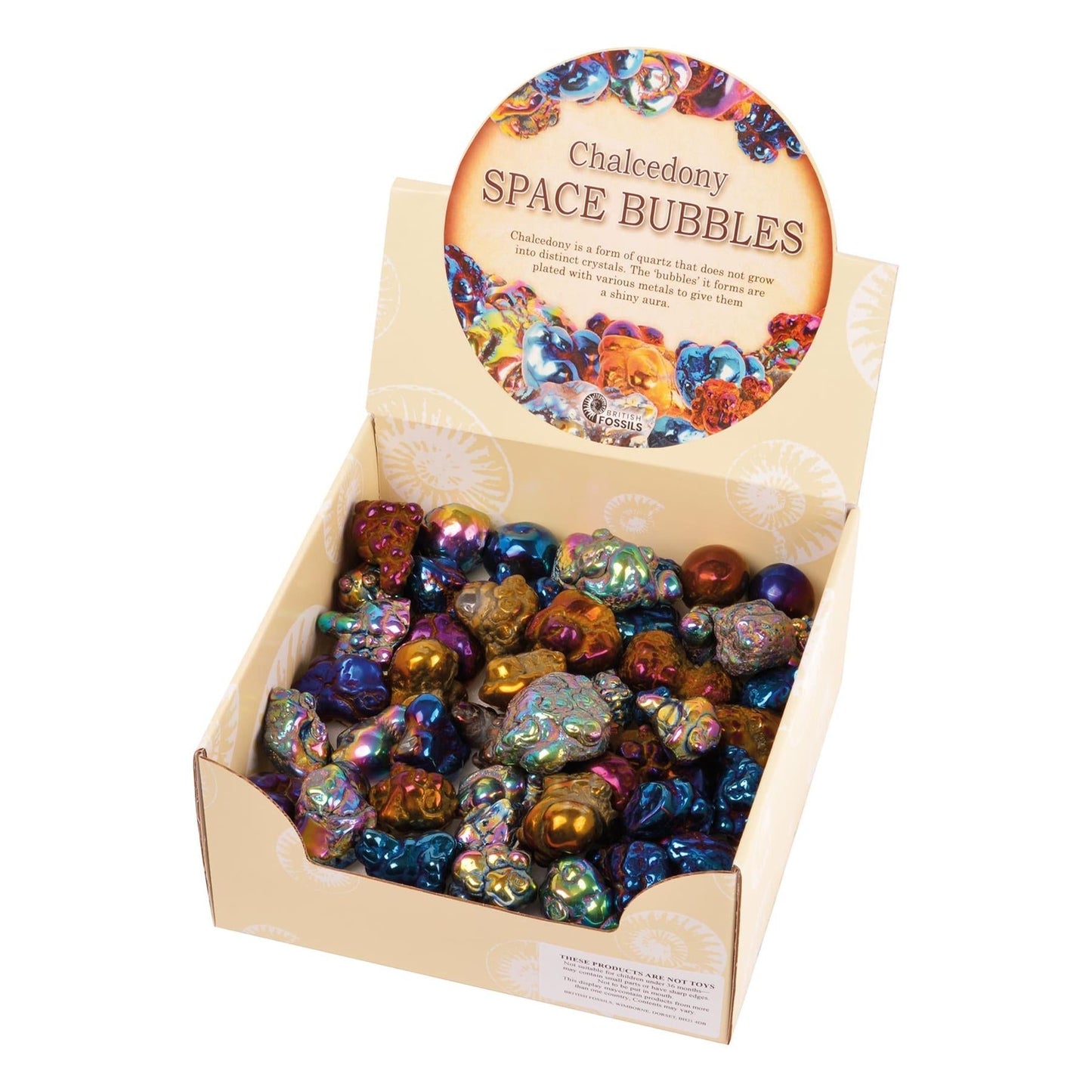 Chalcedony Shiny Quartz Metallic Space Bubbles 1-2" (single)