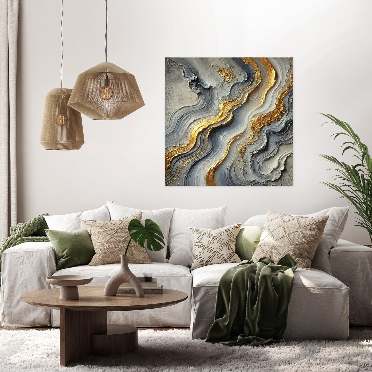 Golden Elegance Flow Canvas
