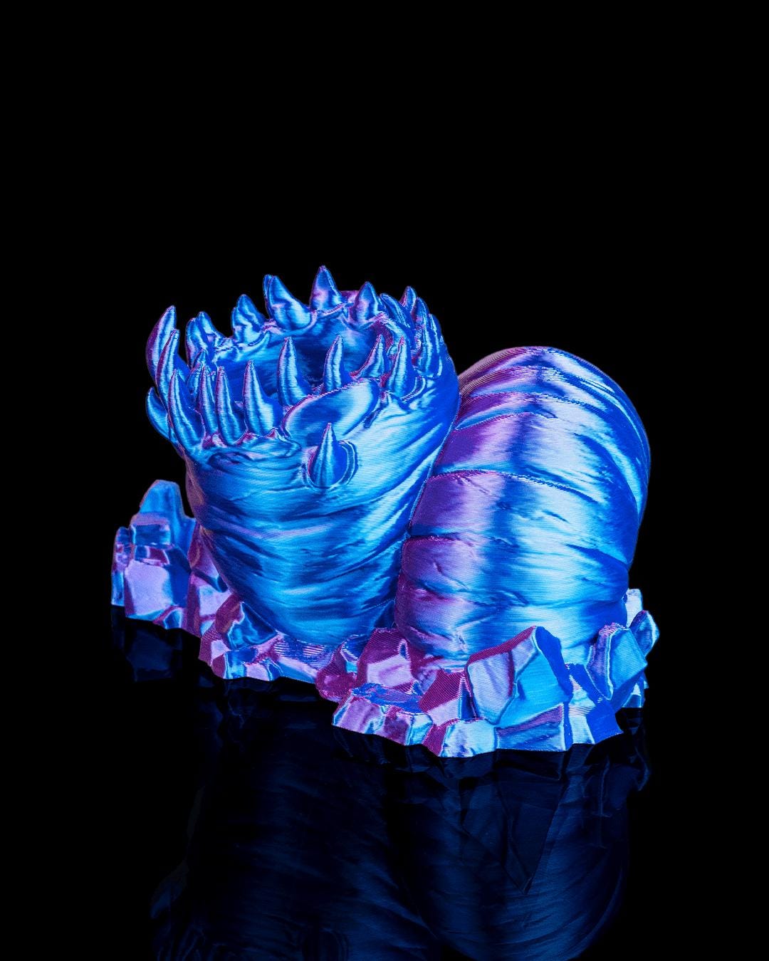 Giant Desert Worm Dice Tower – Dual-Tone Silk PLA, Sci-Fi RPG Accessory