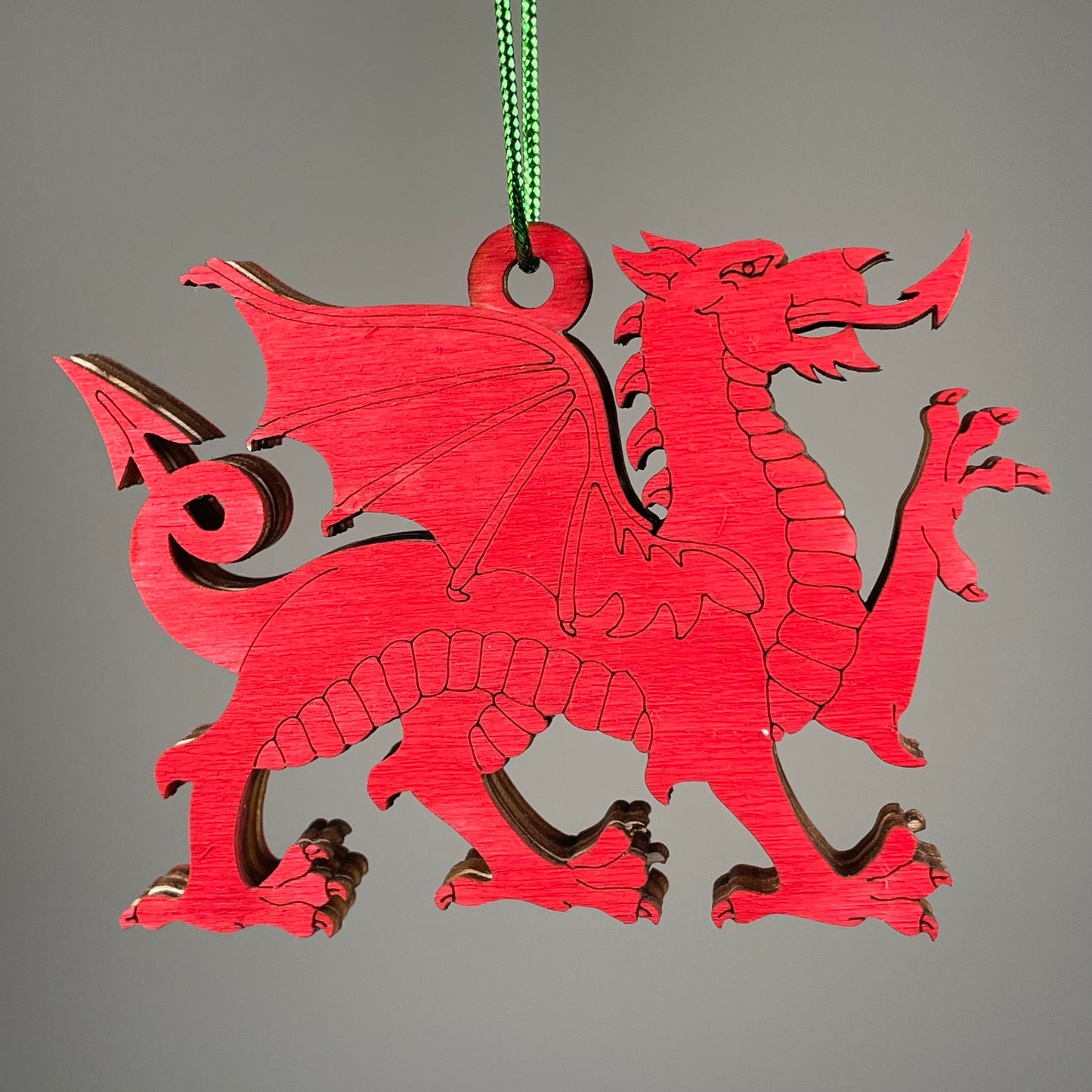 Welsh Dragon Bauble - Handmade Ornament by Curious Rabbit ®