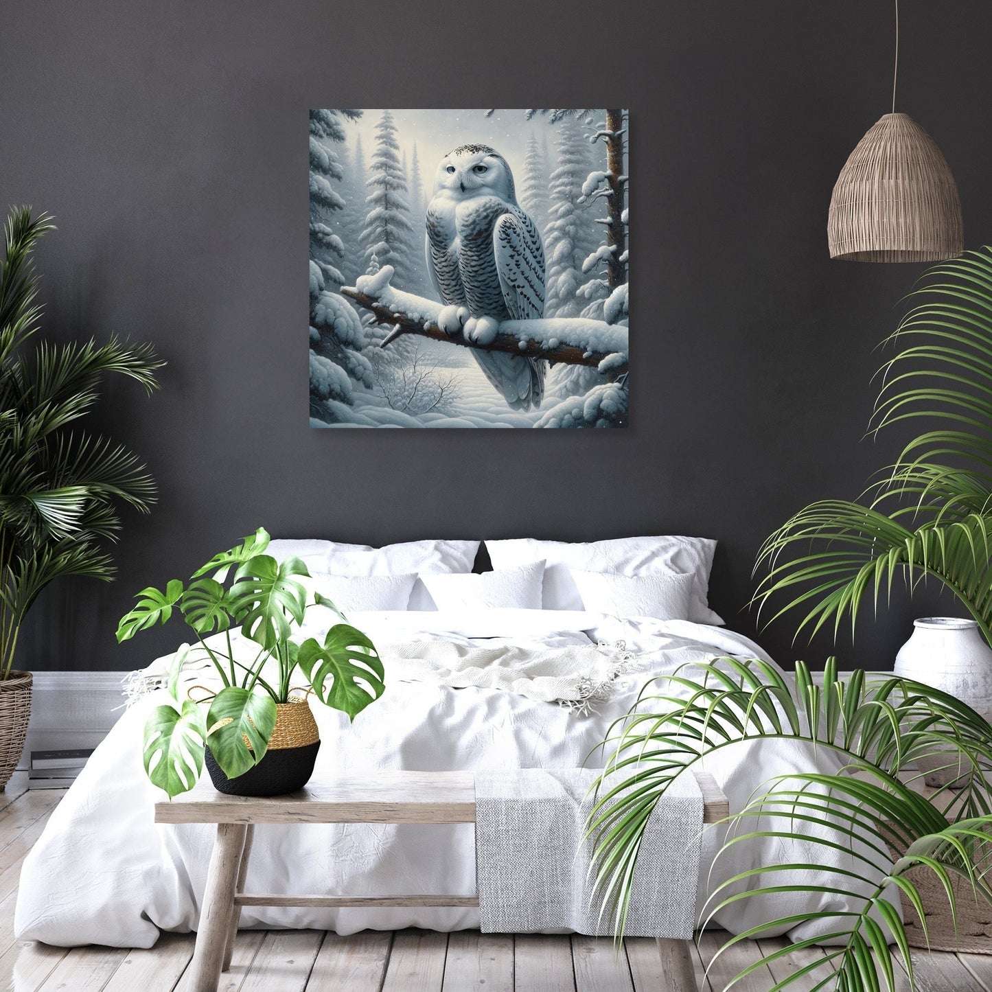 Winter Owl Solitude Canvas