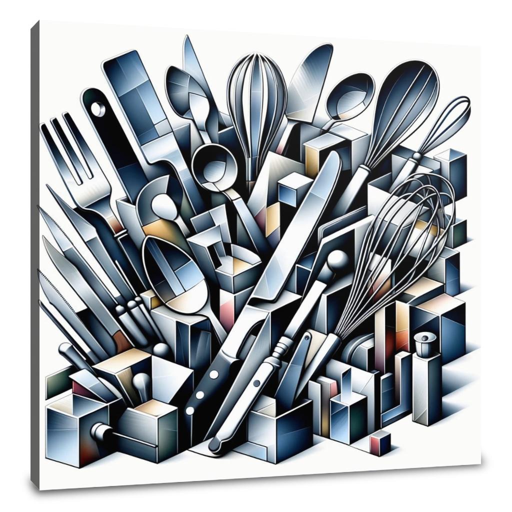 Cubist Kitchen Symphony Canvas