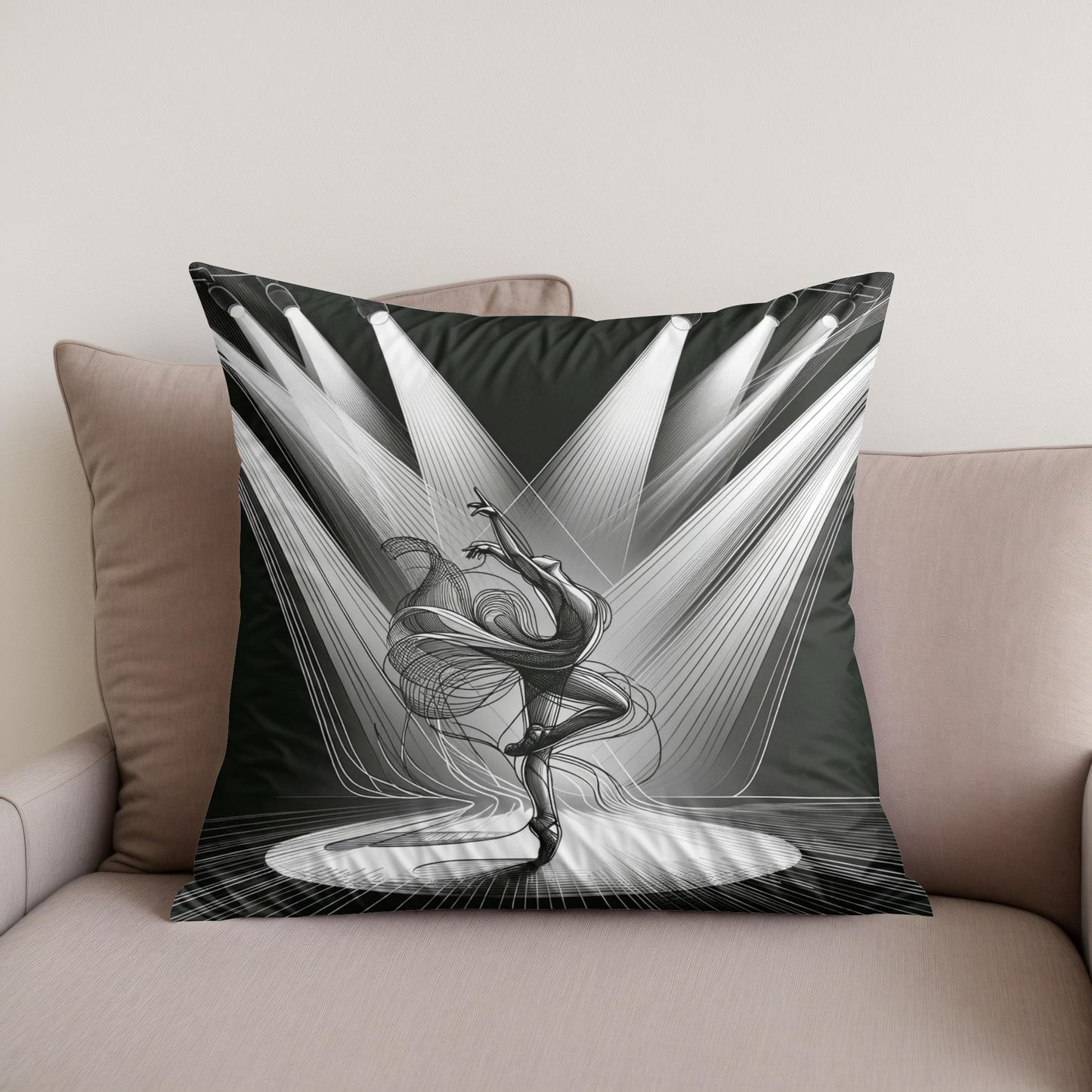 Dance of Shadows Cotton Cushion