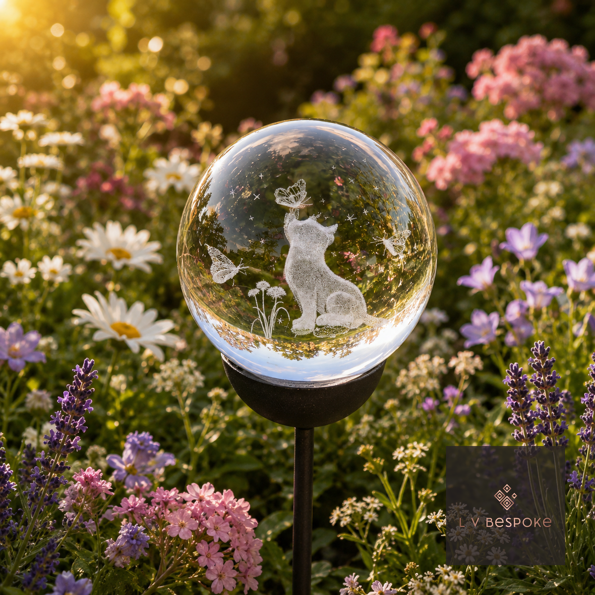 3D Crystal Orb Garden Stake