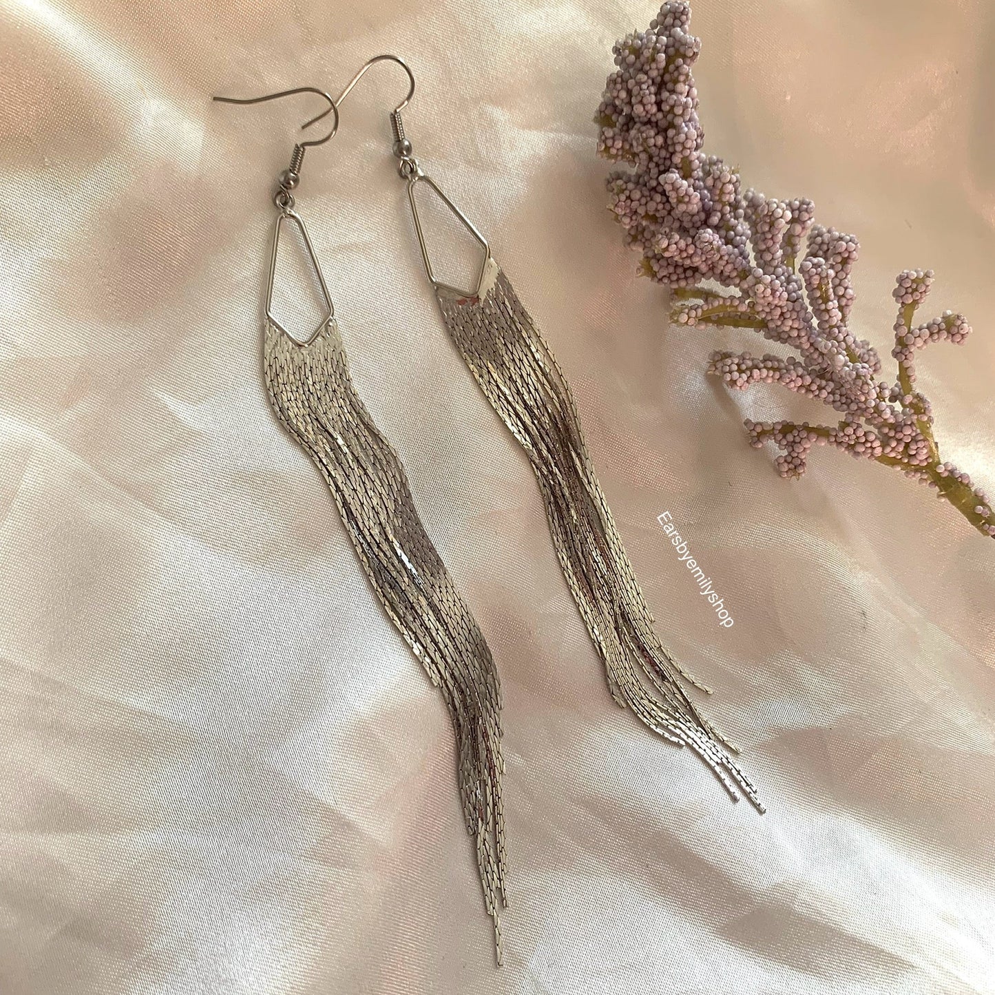 18k gold or silver plated large statement chain earrings