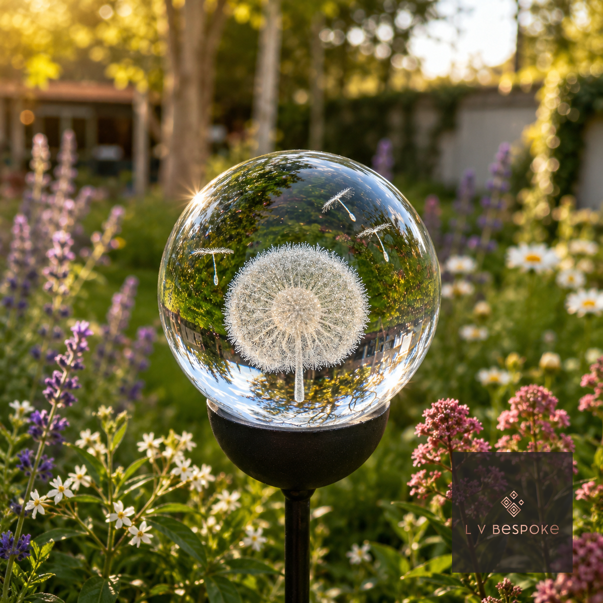 3D Crystal Orb Garden Stake