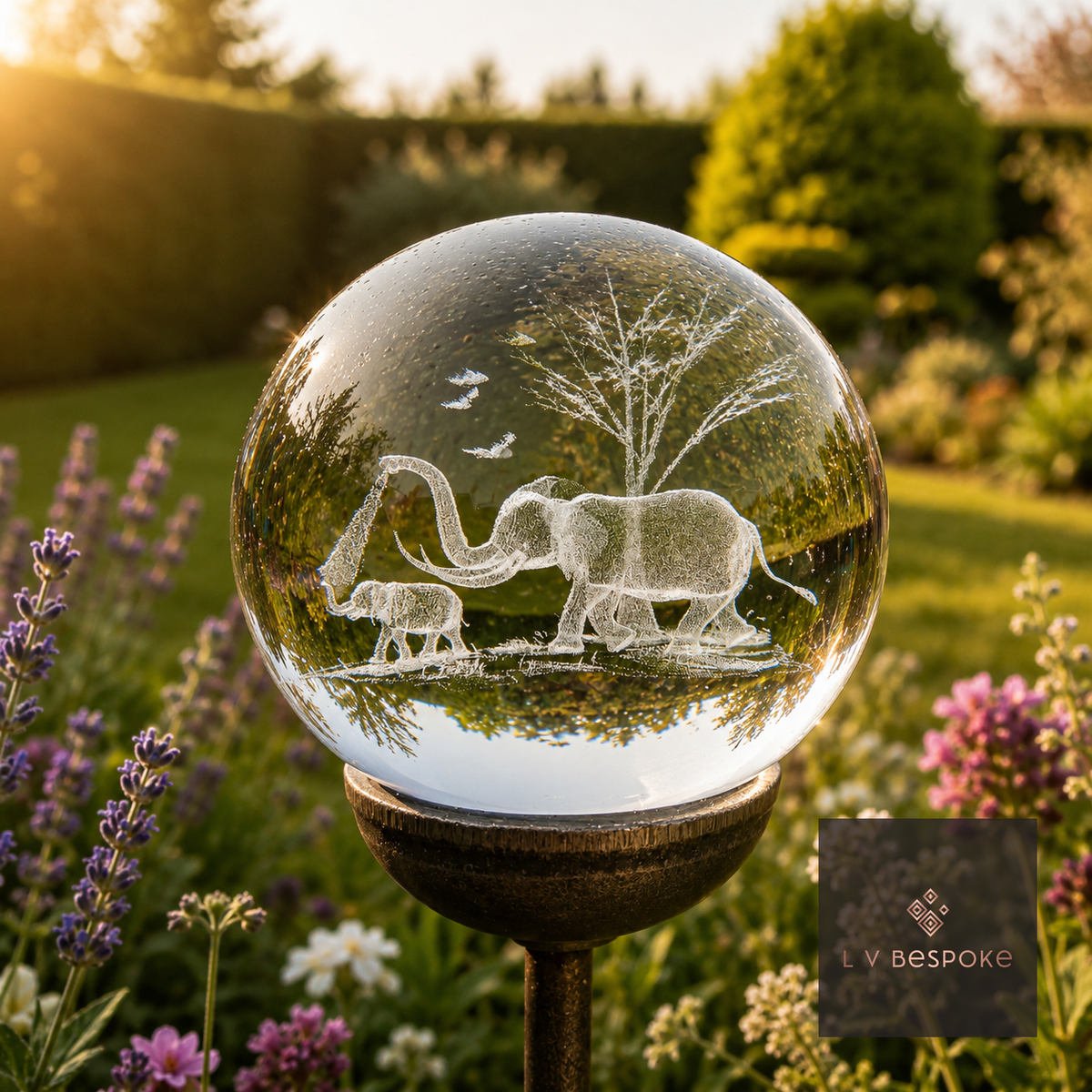 3D Crystal Orb Garden Stake