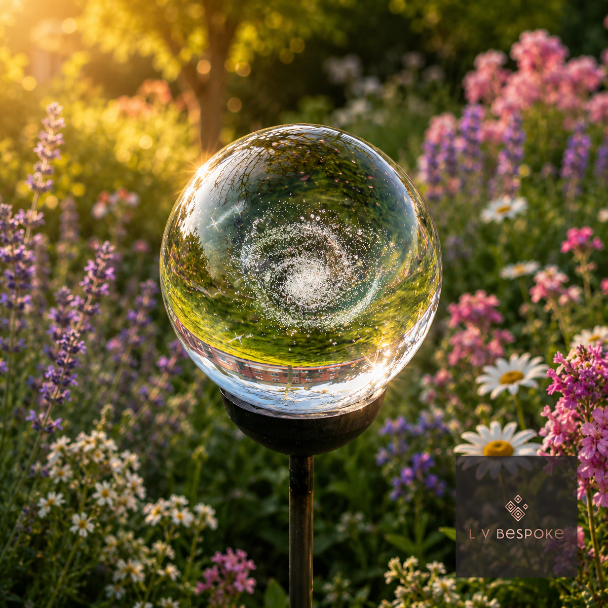 3D Crystal Orb Garden Stake