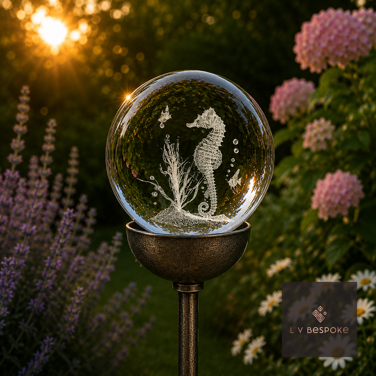 3D Crystal Orb Garden Stake