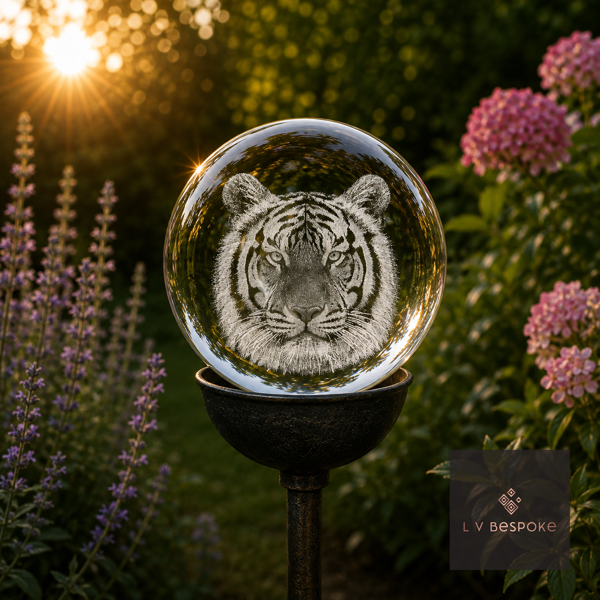 3D Crystal Orb Garden Stake