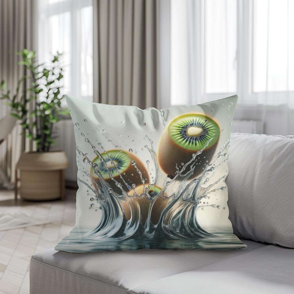 Kiwi Splash Elegance Cotton Cushion