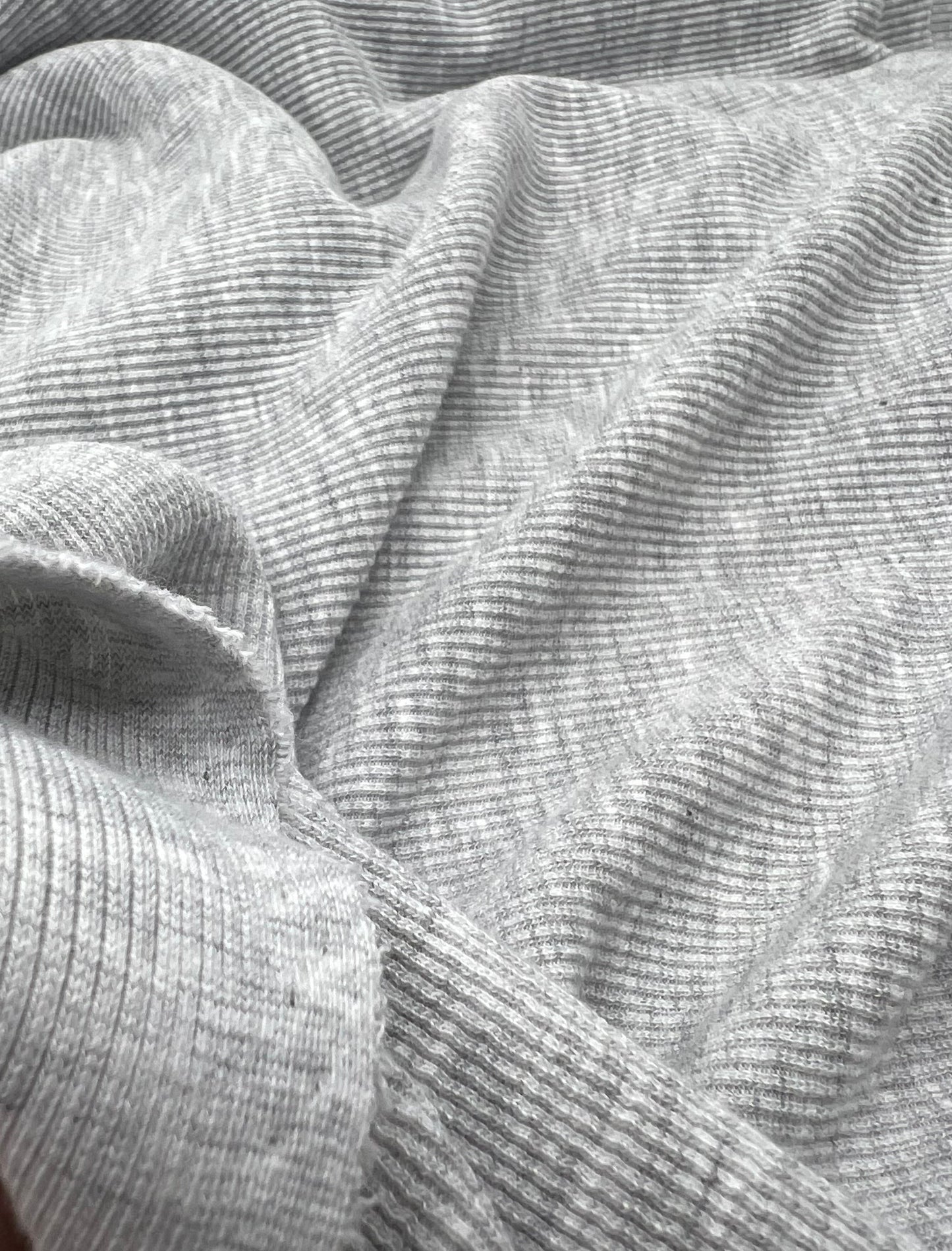 Grey Fine Rib 285GSM Stretch Fabric