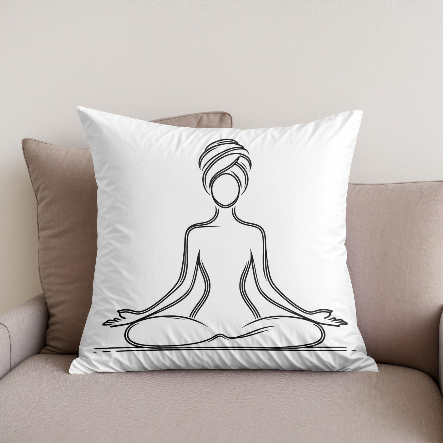 Yoga Serenity Silhouette Cotton Cushion