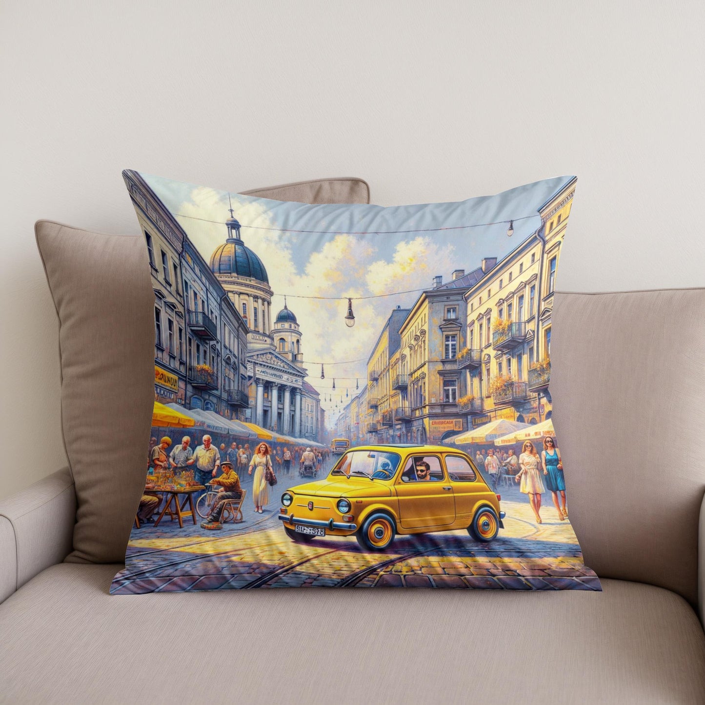 Sunshine Stroll Cotton Cushion