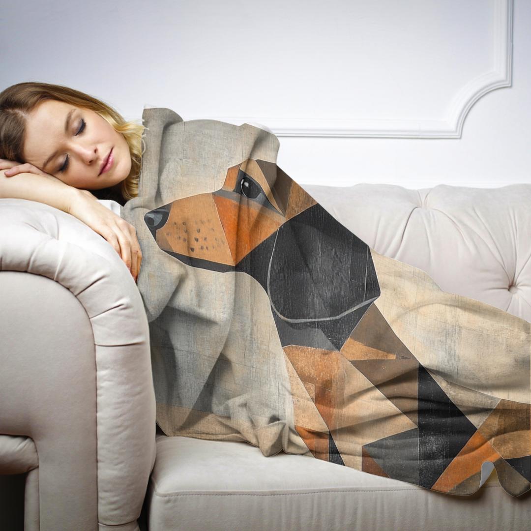 Cubist Dachshund Blanket