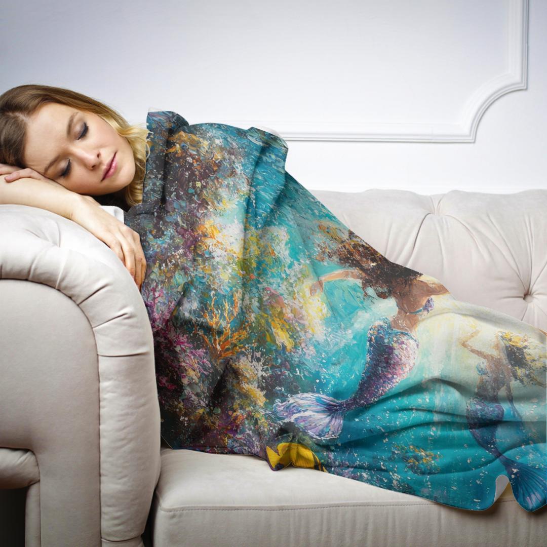 Joyful Mermaid Kingdom Blanket