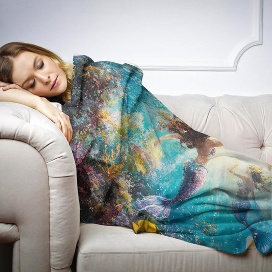 Joyful Mermaid Kingdom Blanket