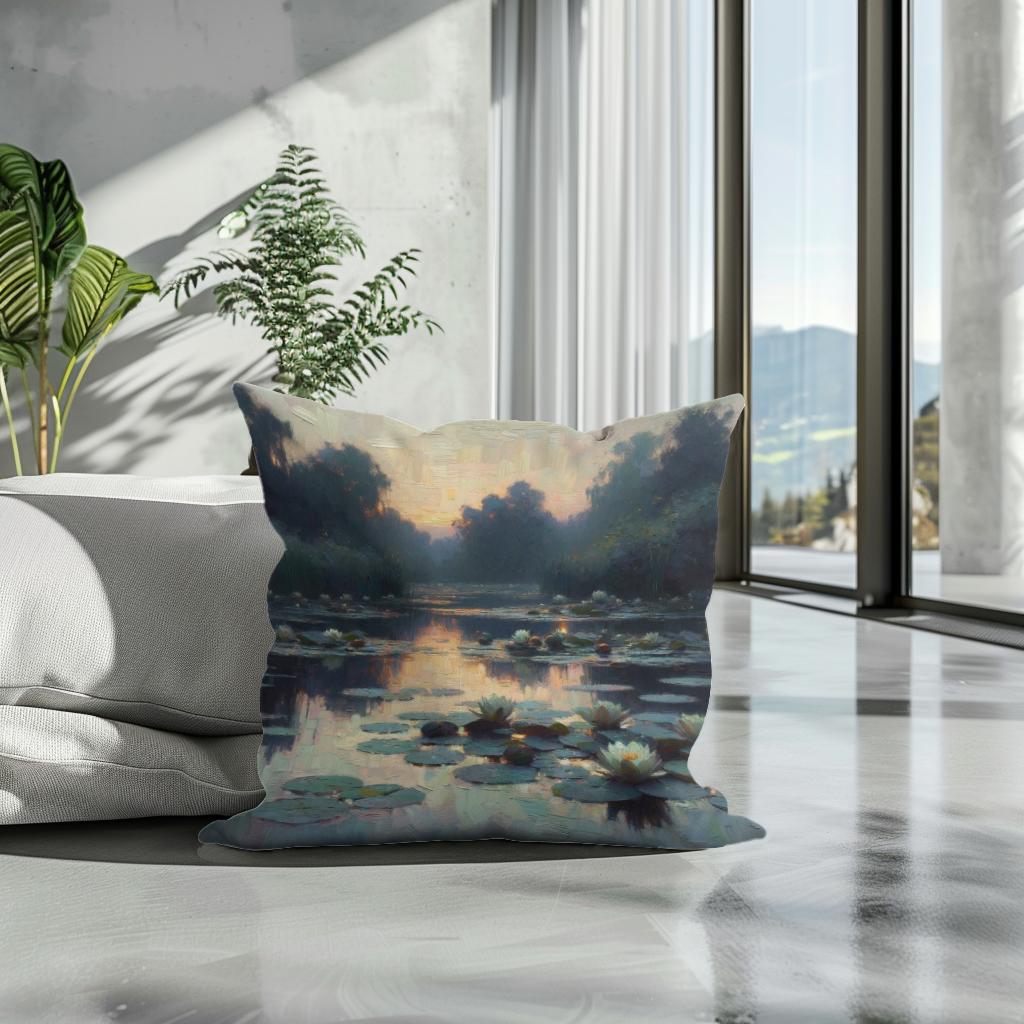 Evening Lilies Cotton Cushion