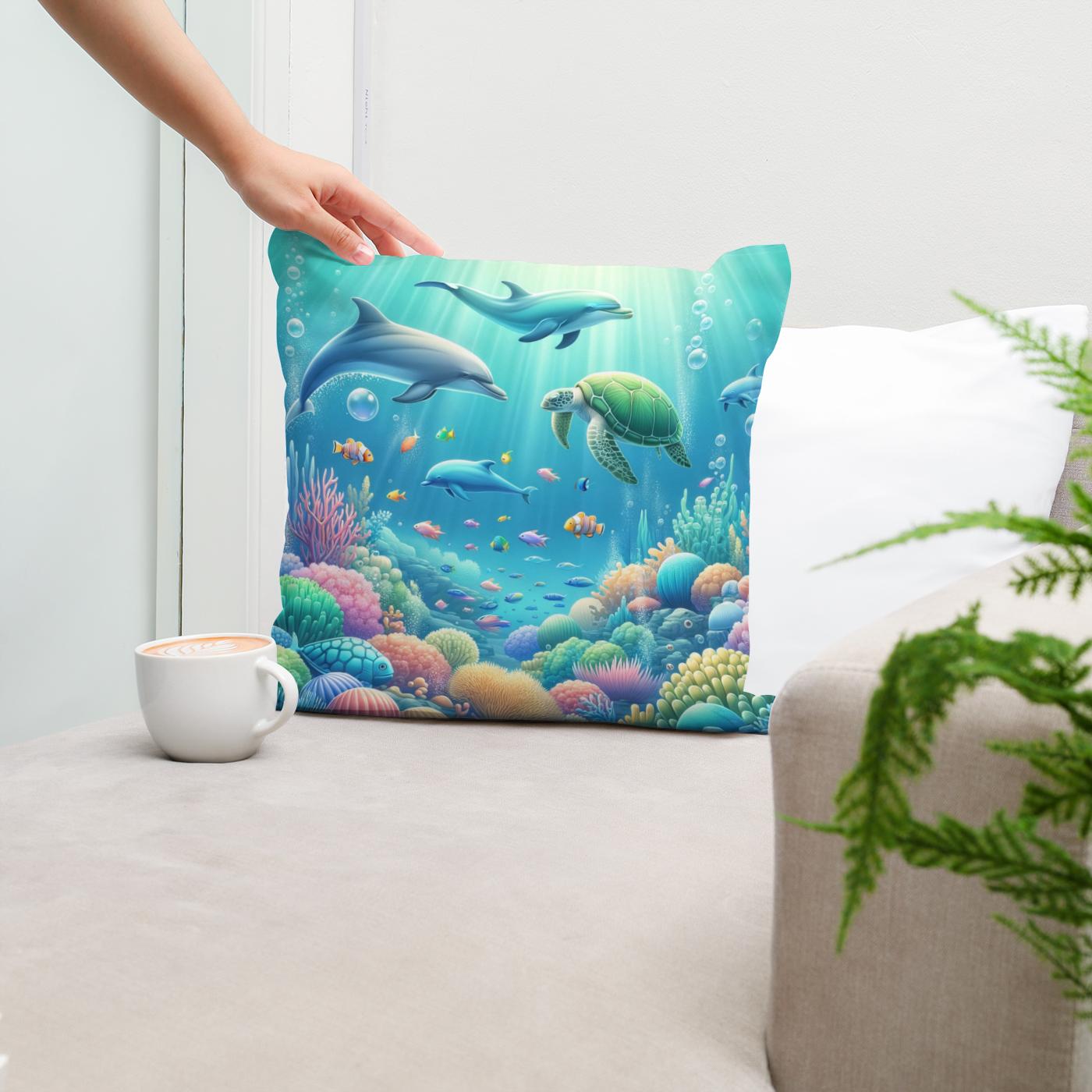 Underwater Wonderland Cotton Cushion