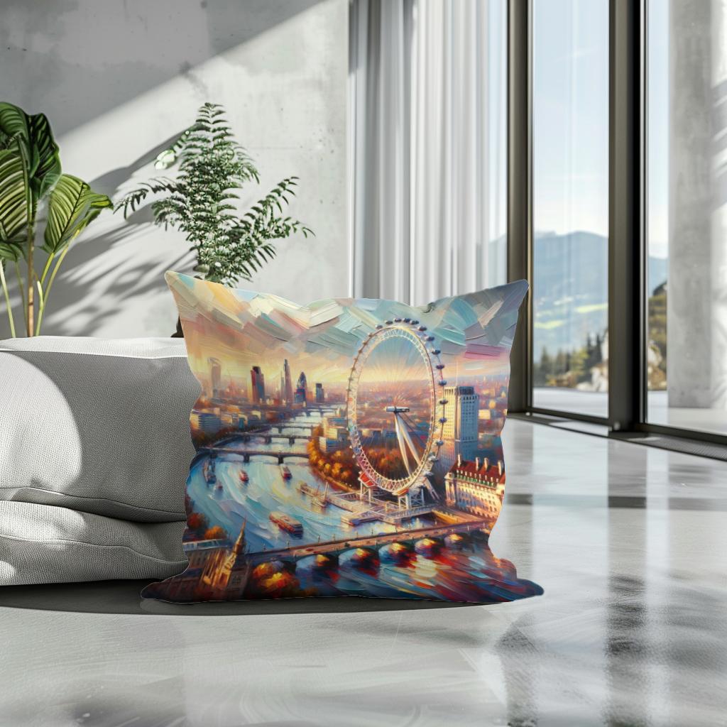 London Eye Impressionist Vista Cotton Cushion