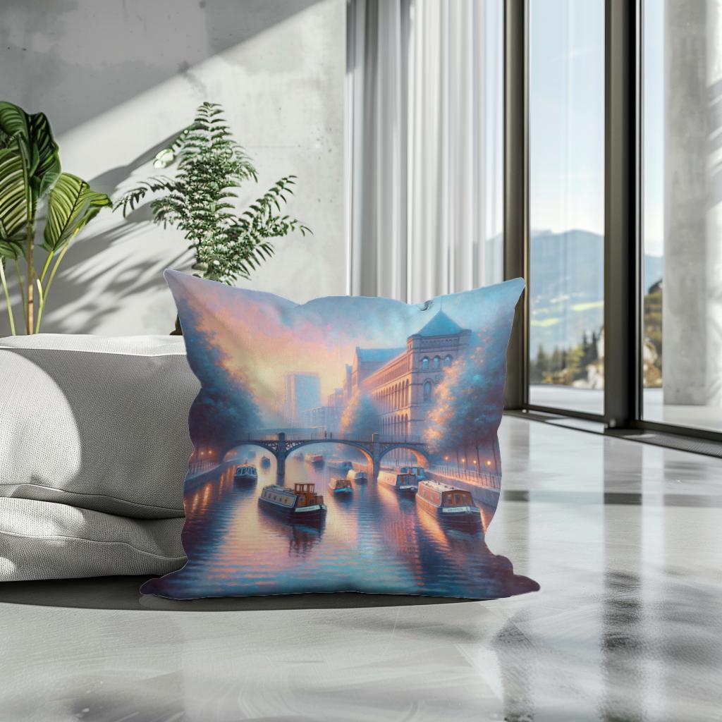 Manchester Castlefield Dusk Cotton Cushion