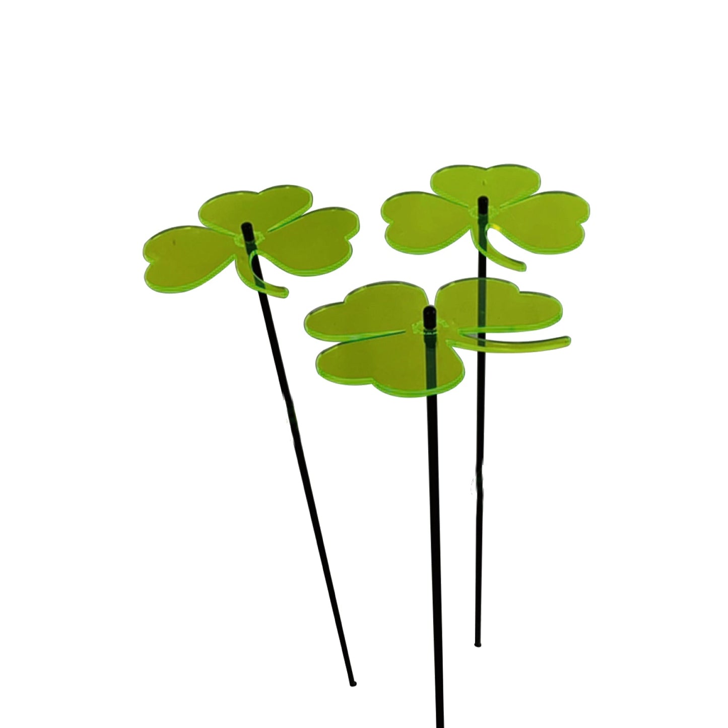 Large Garden Decor Ornaments Set of 3 'Shamrocks'