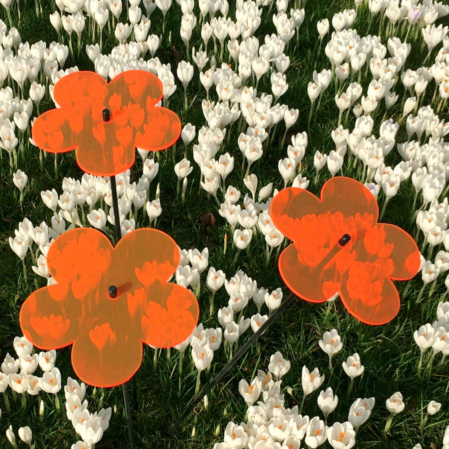 Large Garden Decor Ornaments Set of 3 'Blossoms'