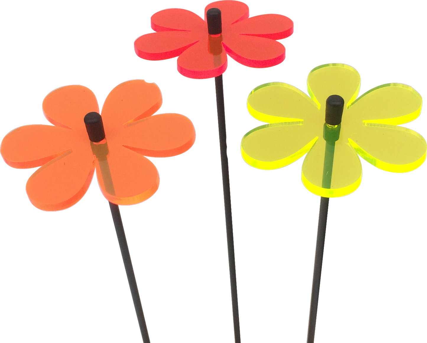 Garden Décor Ornament Set of 3 SunCatcher Daisy Colourful Flower